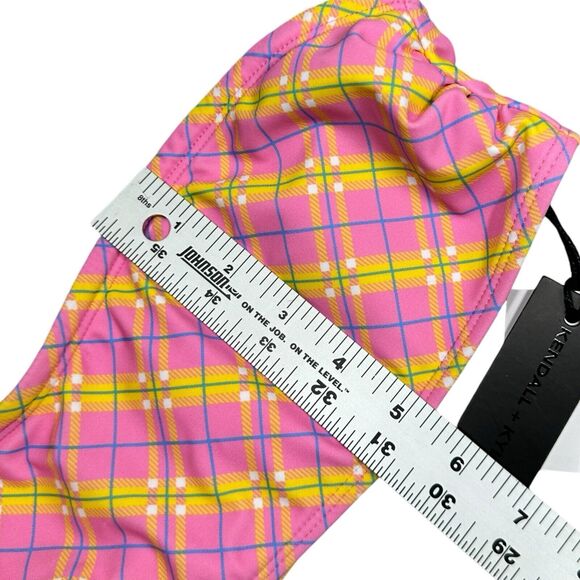 Kendall+Kylie Bikini Set of 2 Size L Pink Yellow Plaid NEW Resort Vacation - Picture 6 of 10
